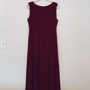 Vintage velvet long red dress